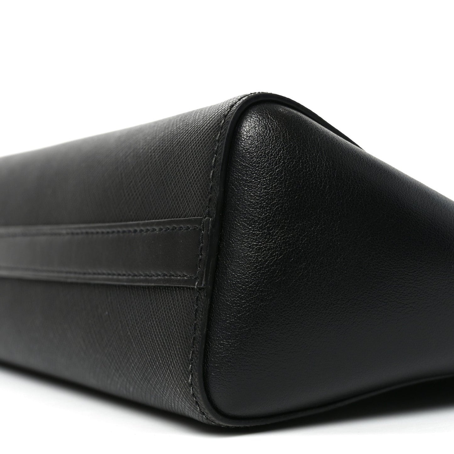 Saffiano Soft Calfskin Small Zippered Tote Black