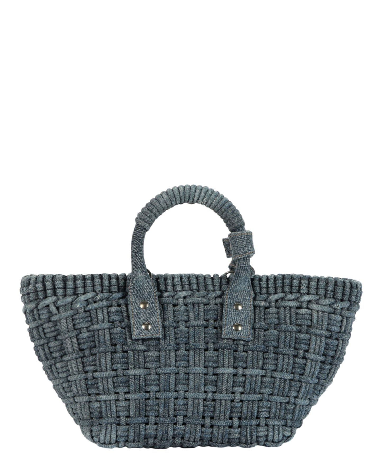 Balenciaga Womens Bistro Xs Basket Top Handle Bag In Denim