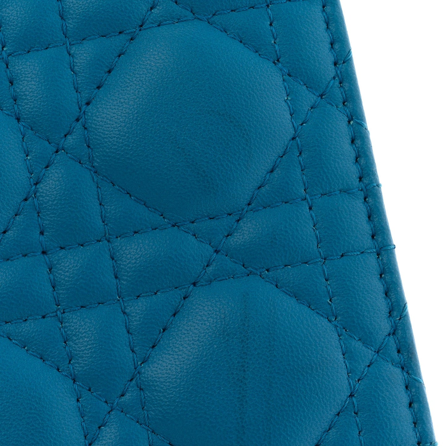Lambskin Cannage Lady Dior Convertible Clutch Blue