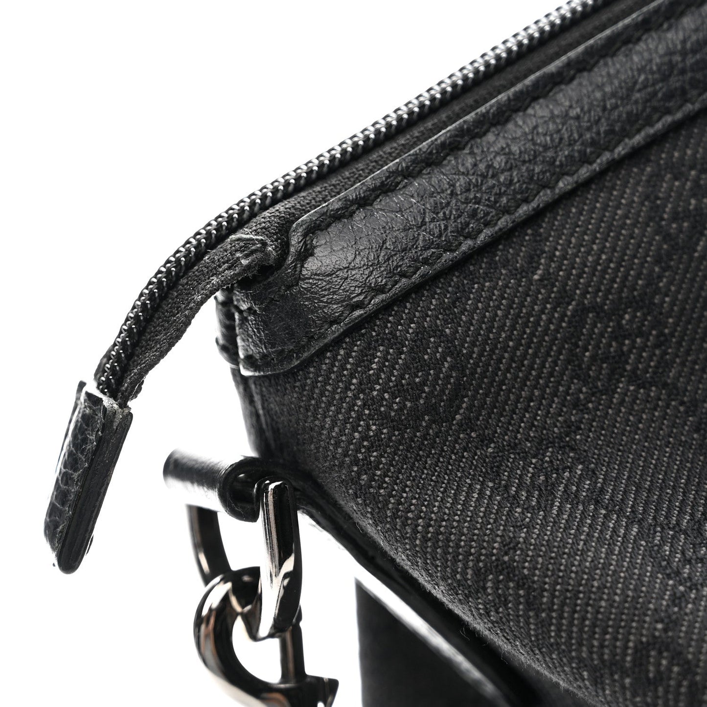 Nylon Monogram Medium GG Charm Dome Satchel Black