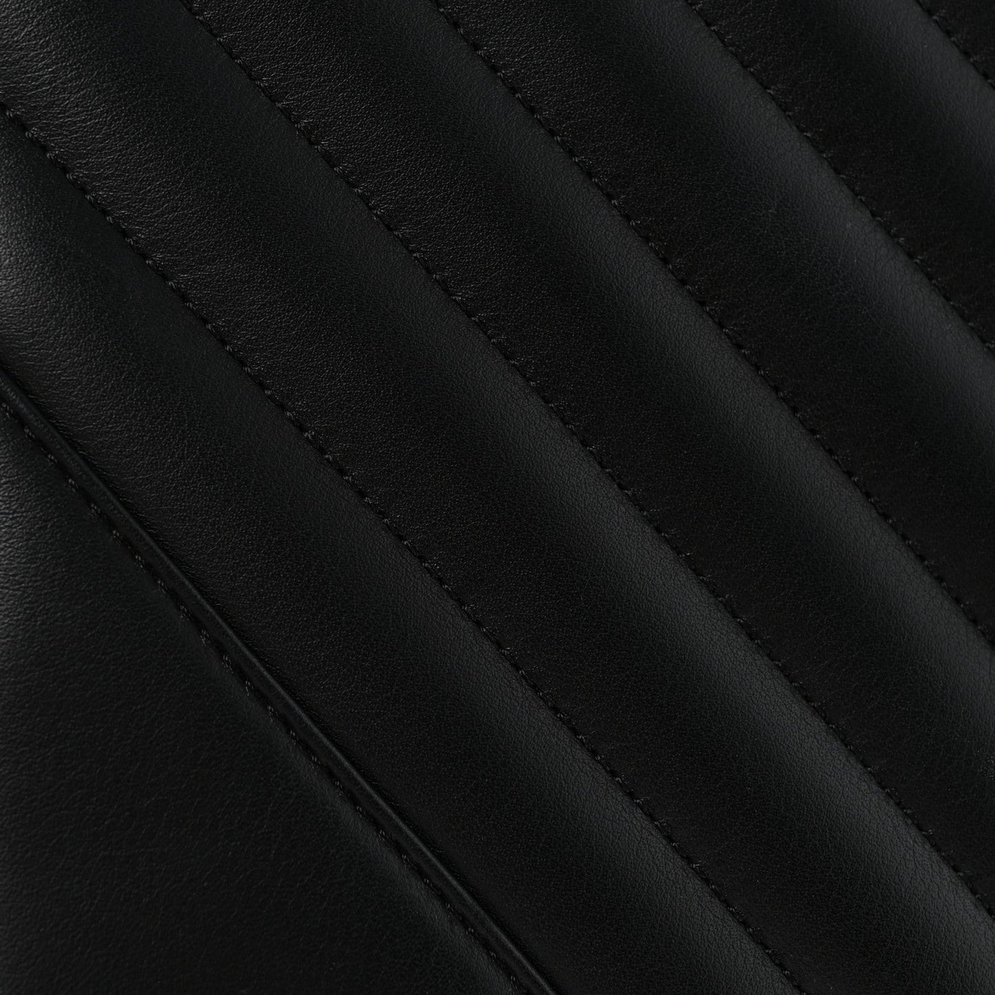 Calfskin Chevron Quilted Large Statement Flap Black