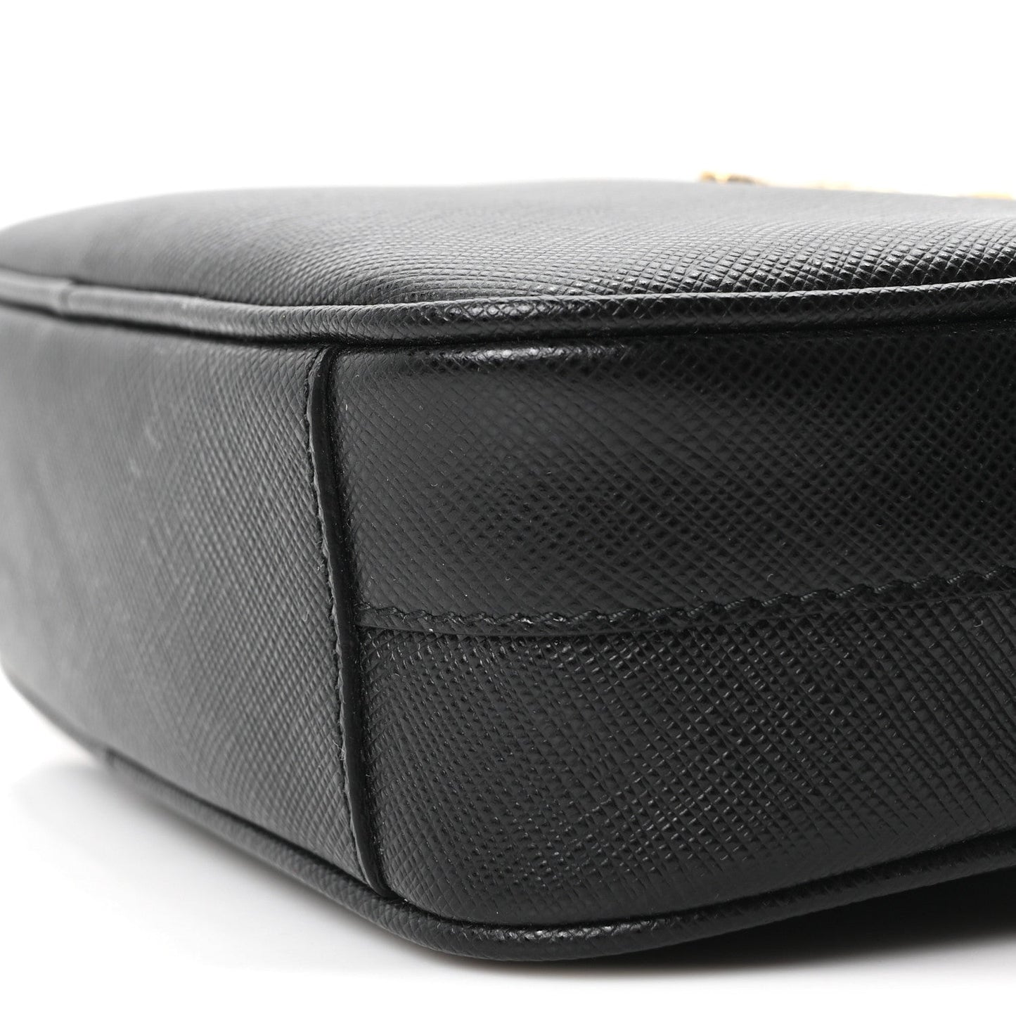 Saffiano Lux Metal Belt Bag Black