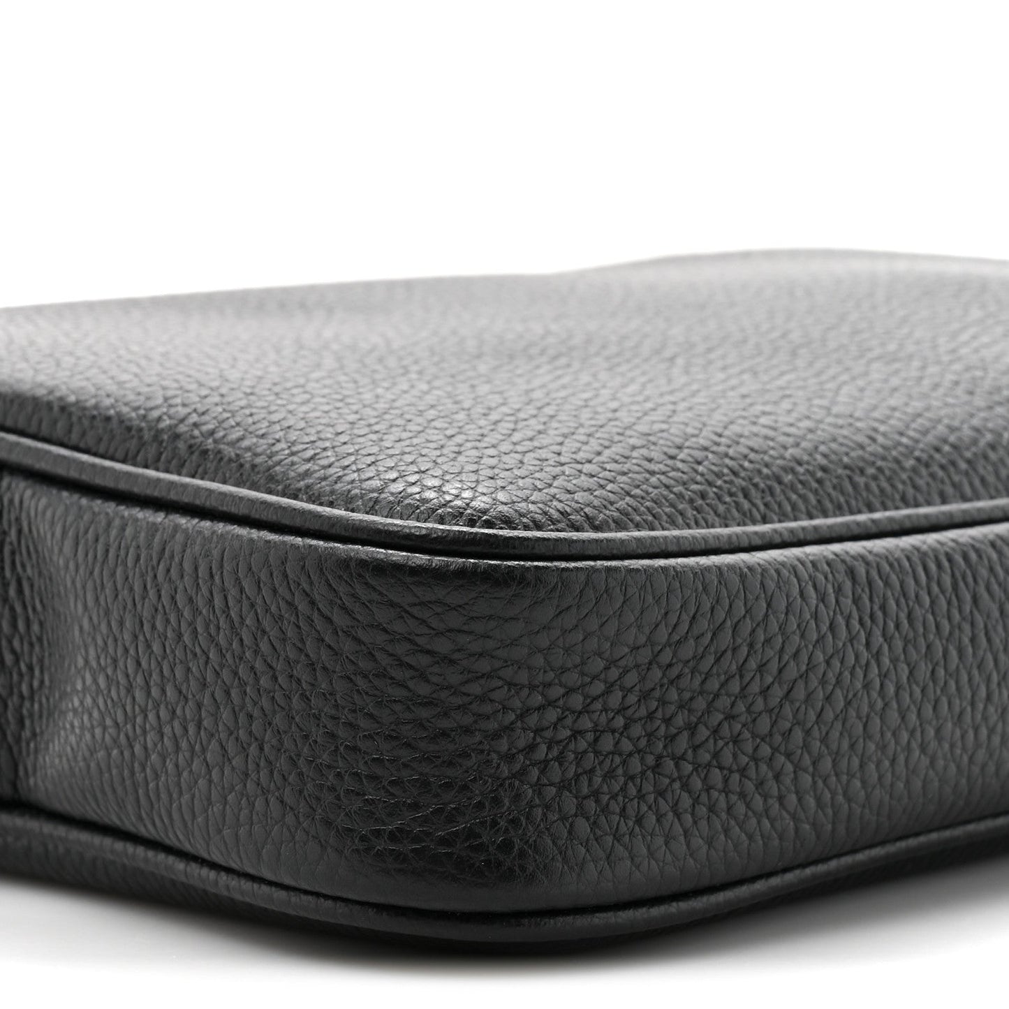 Pebbled Calfskin Shoulder Bag Black