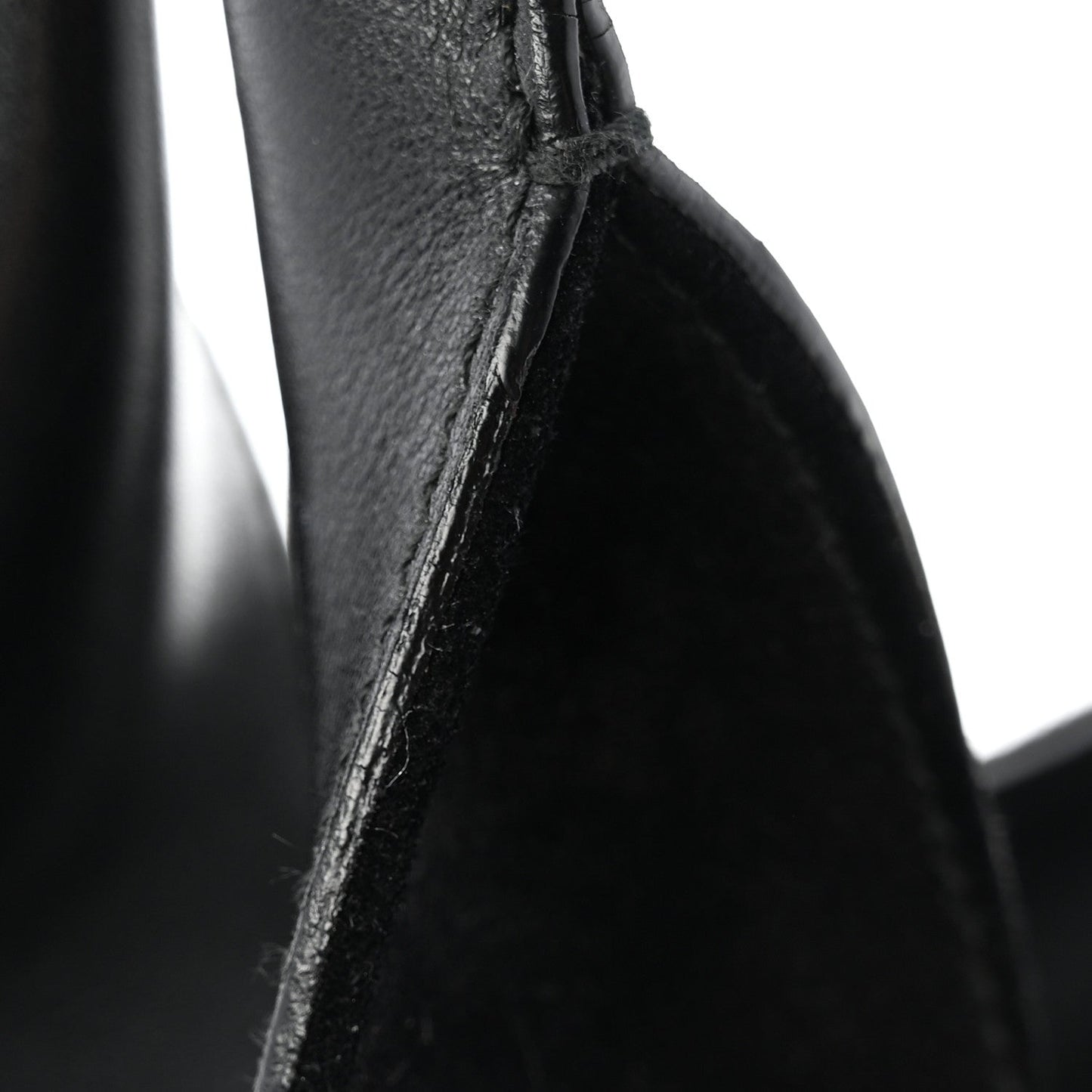 Fur Calfskin Suede Top Handle East West Tote Bag Black