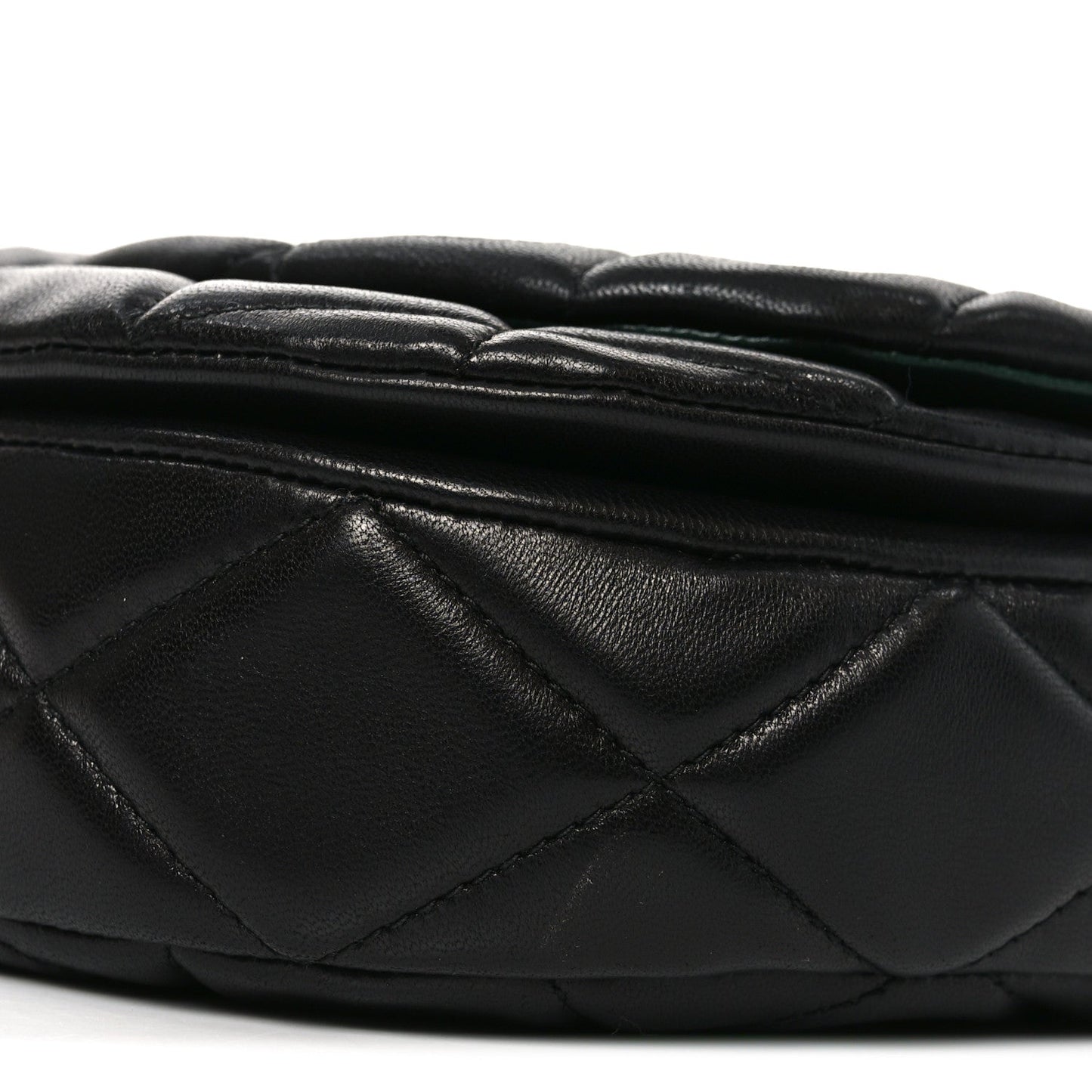 Lambskin Quilted Rocking Horse Shoulder Bag Black