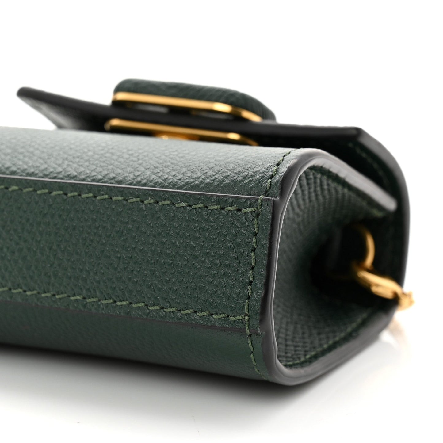 Calfskin Micro VSling Top Handle Shoulder Bag Green