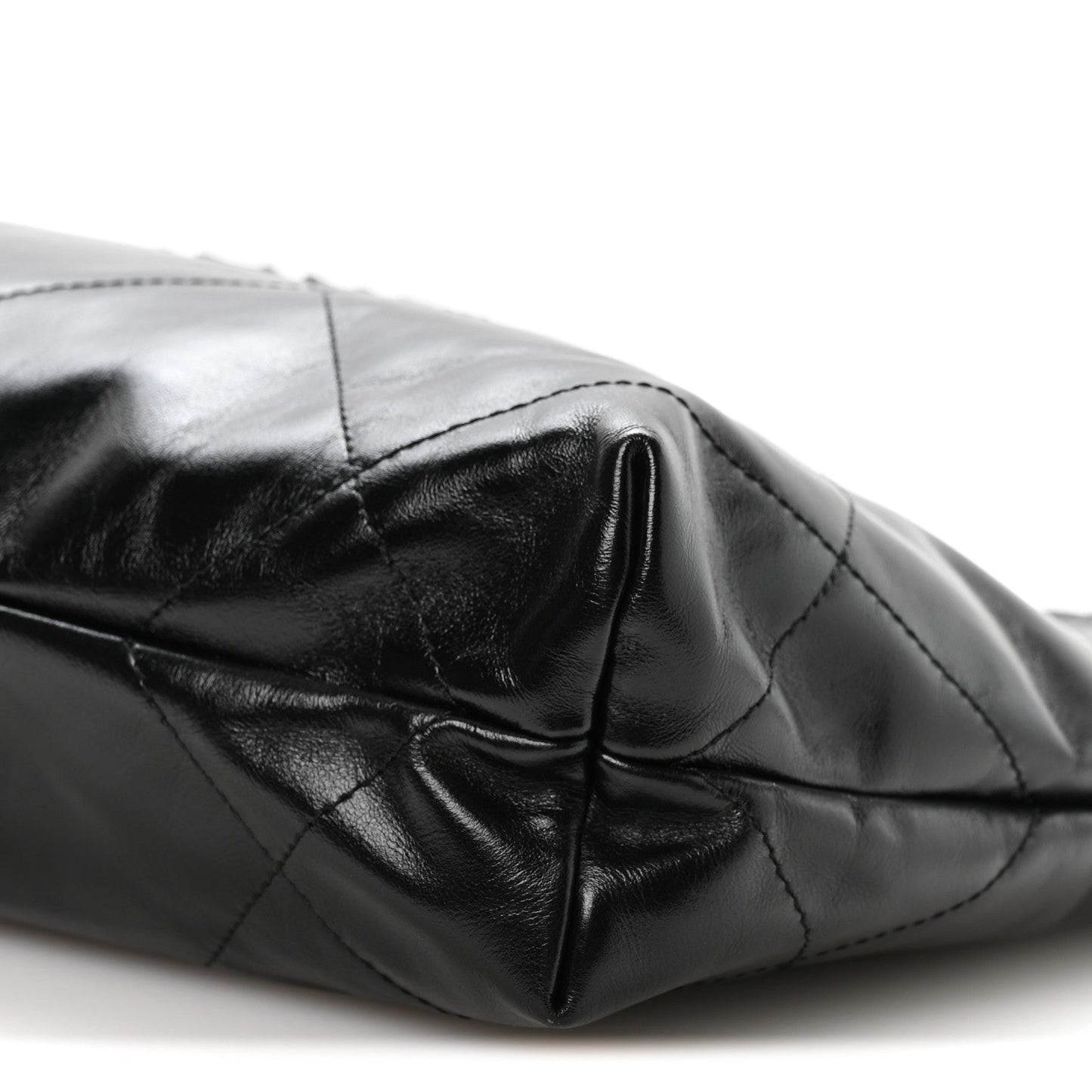 Shiny Calfskin Quilted Small Chanel 22 So Black