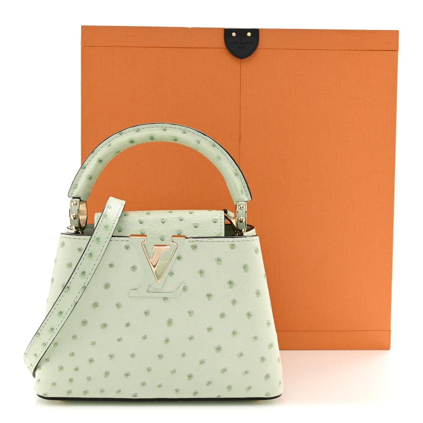 Ostrich Capucines Mini Vert Celadon