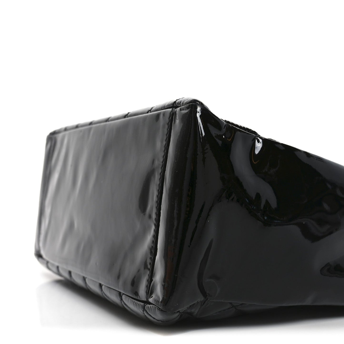 Patent Quilted Grand Shopping Tote GST Black