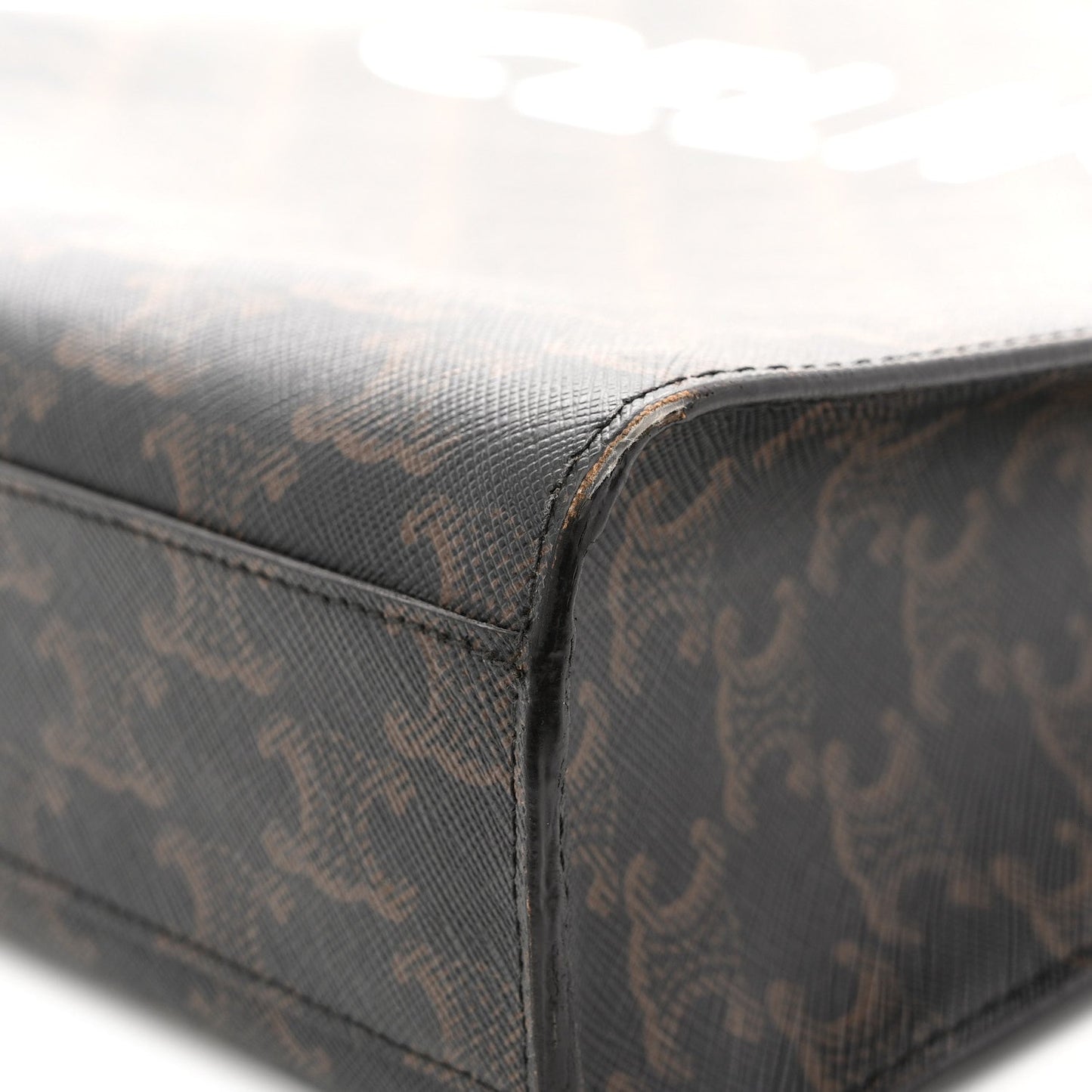 Triomphe Canvas Calfskin Small Vertical Cabas Tan