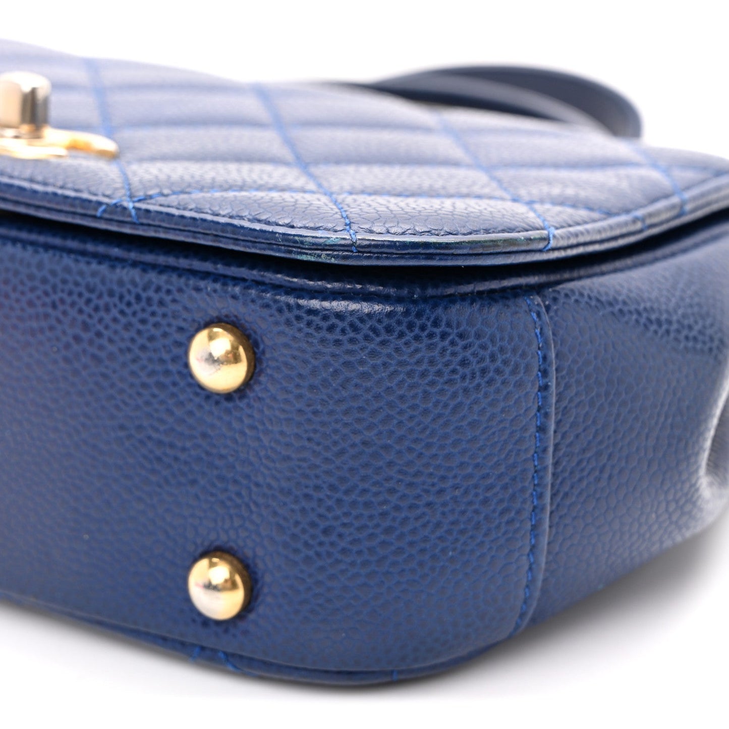 Caviar Mini Carry Around Flap Bag Blue