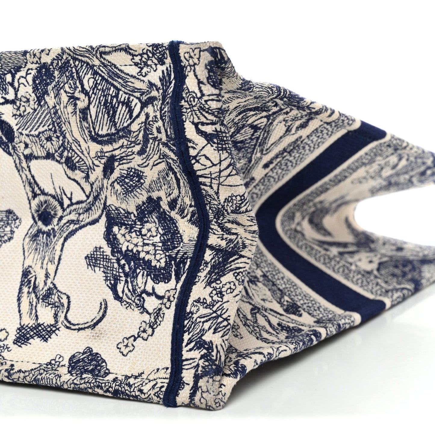 Canvas Embroidered Large Dioriviera Toile De Jouy Book Tote Blue
