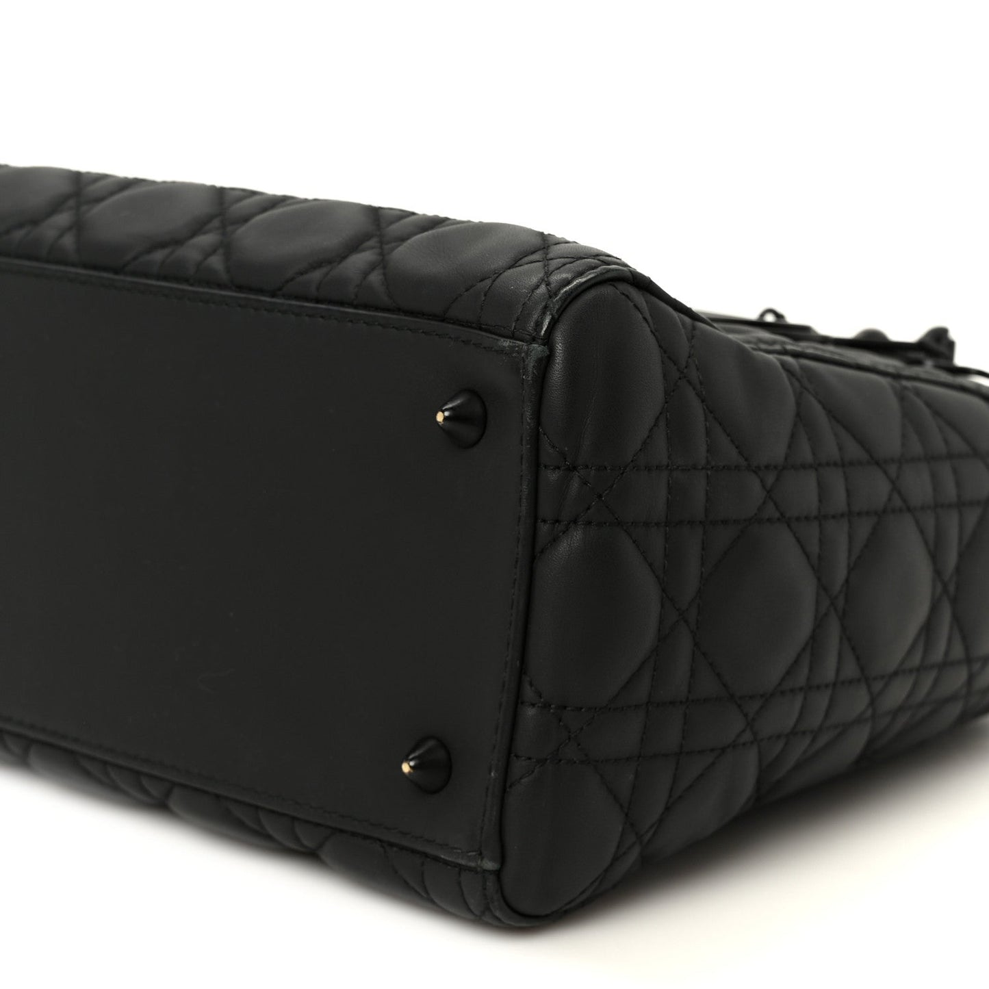 Ultra Matte Calfskin Cannage Medium Lady Dior Black