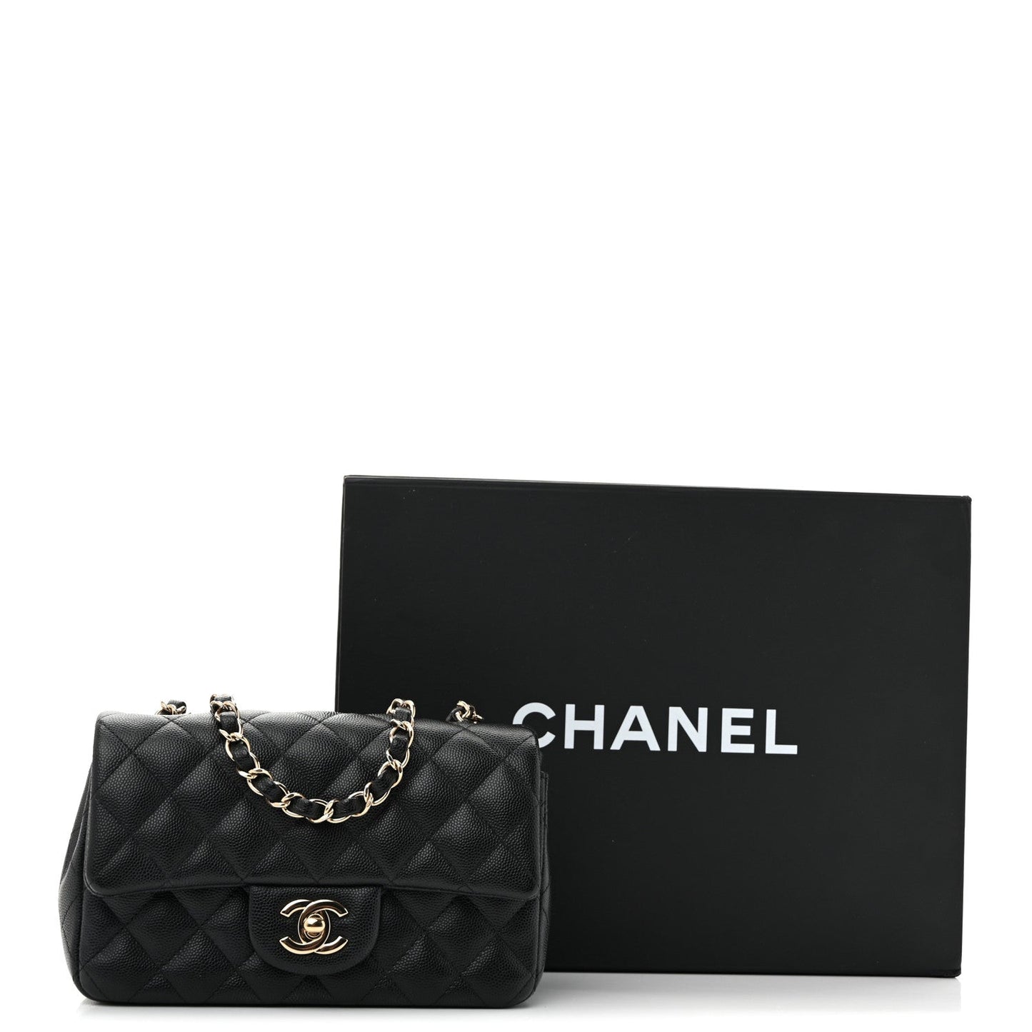 Caviar Quilted Mini Rectangular Flap Black