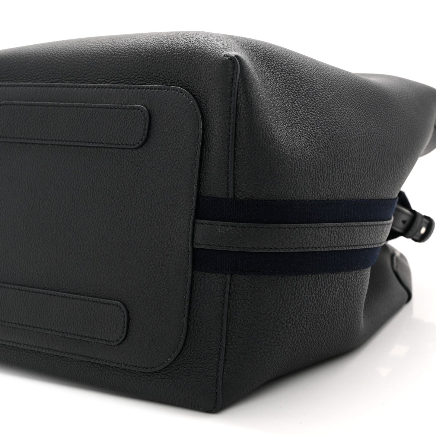 Grained Calfskin Large Bale Bag Navy Blue