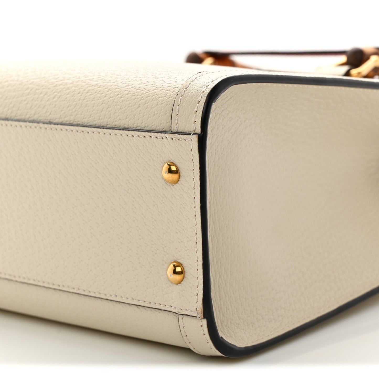 Textured Dollar Calfskin Web Small Diana Tote Bag Mystic White