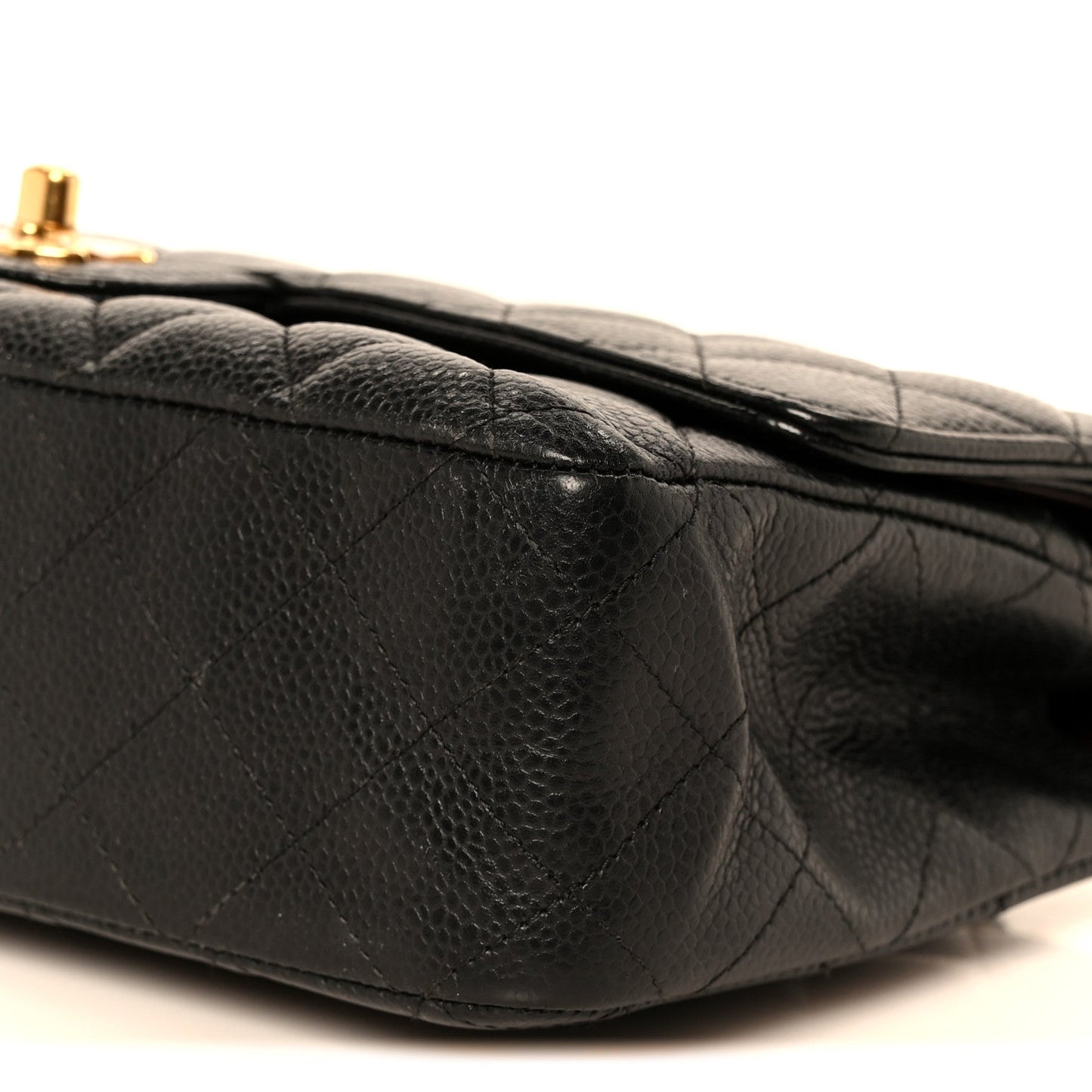 Caviar Quilted Medium Double Flap Black