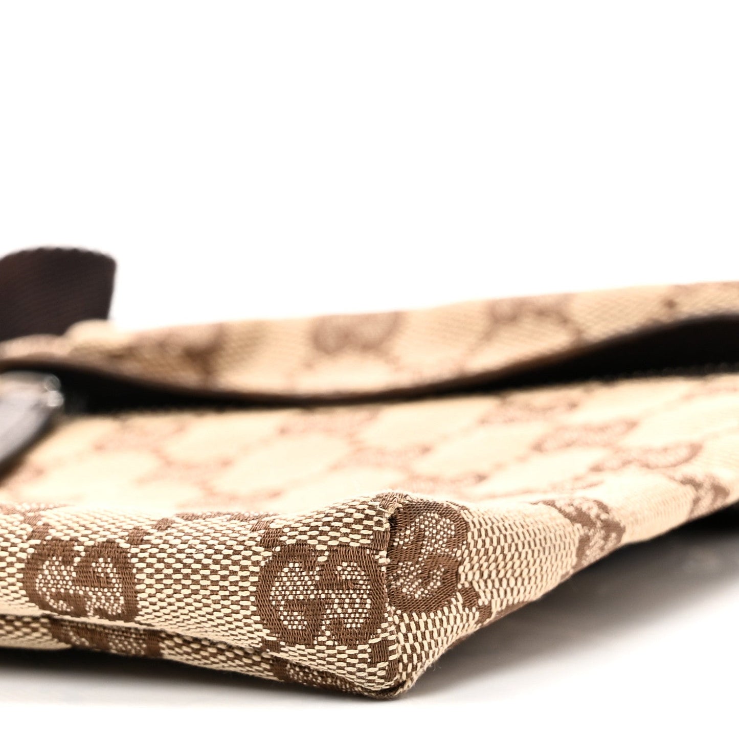 GG Monogram Double Pocket Belt Bag Dark Brown