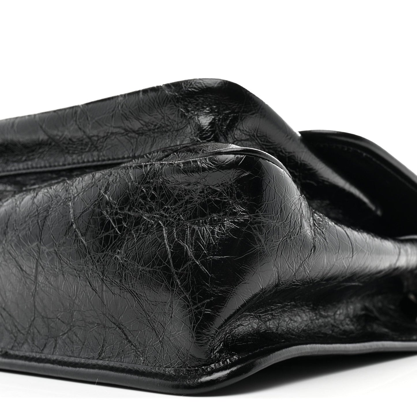Crinkled Calfskin Matelasse Monogram Medium Niki Chain Satchel Black