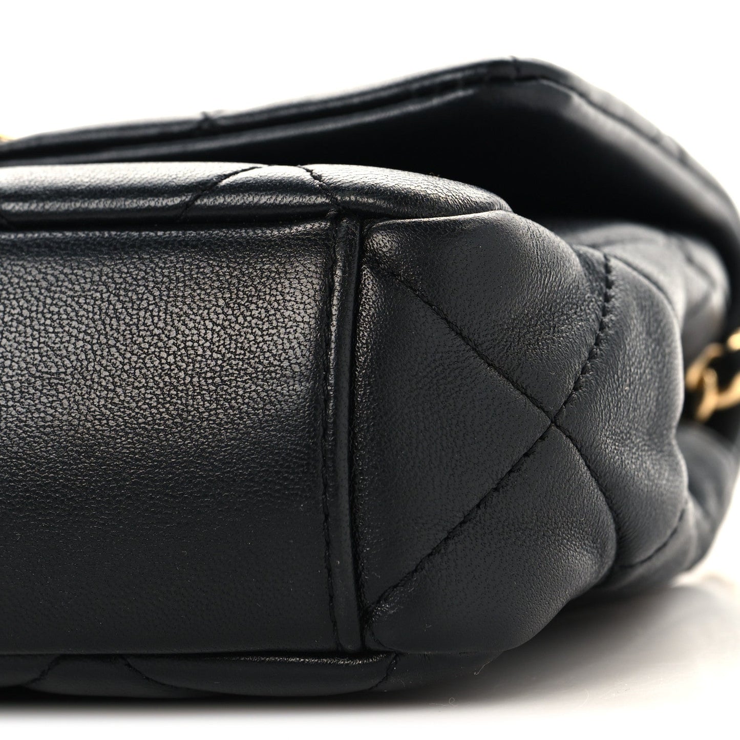 Lambskin Quilted Mini CC Crystal Logo Chain Flap Black