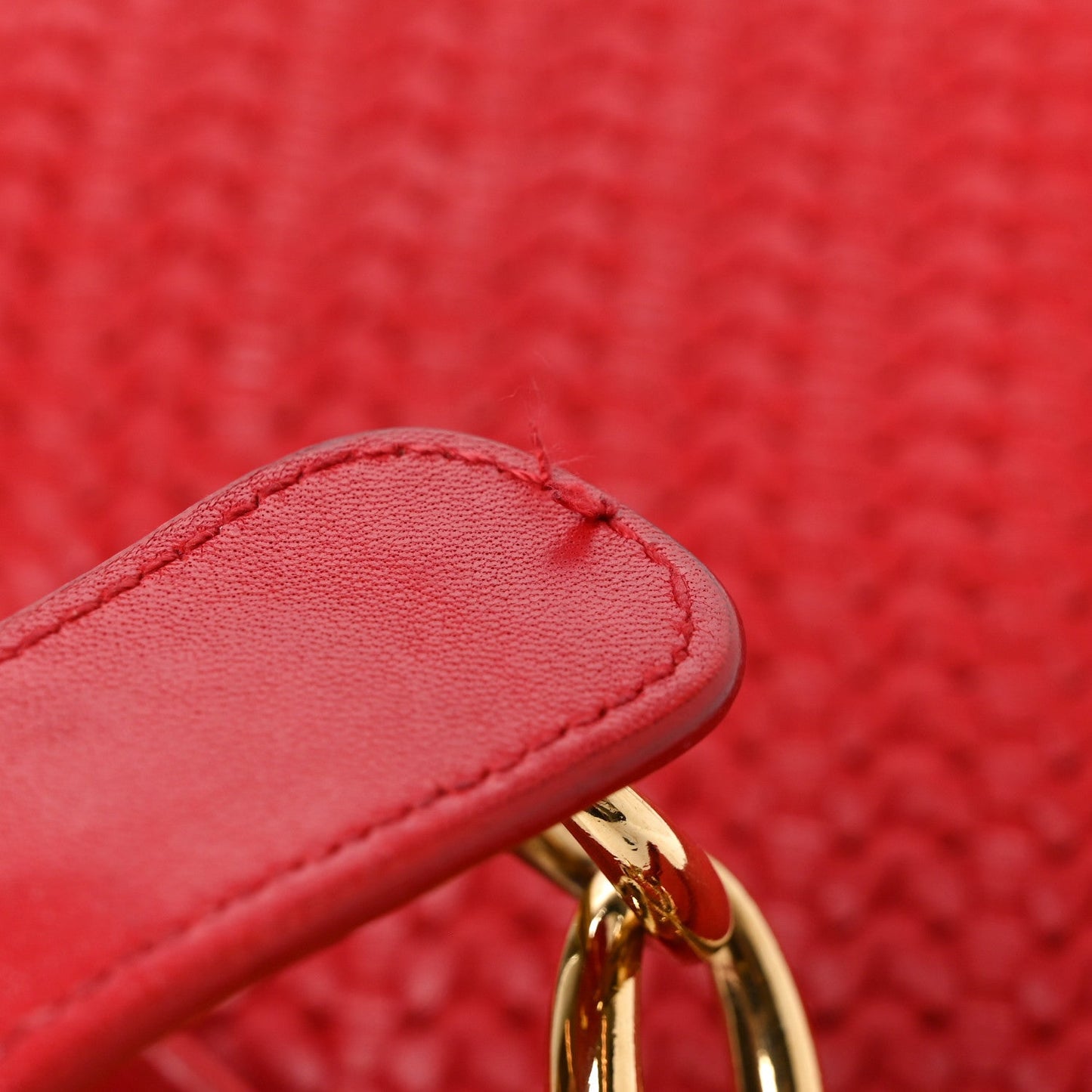 Lambskin Woven Large Dior Soft Tote Rouge Moyen