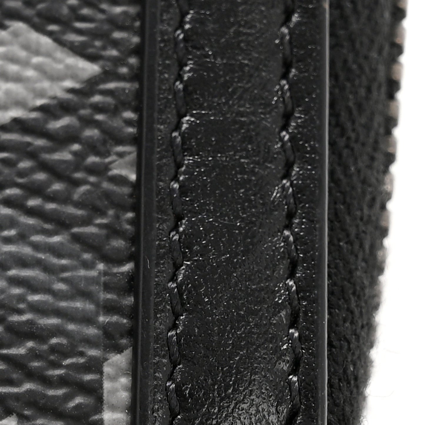 Coated Canvas La Greca Signature Black Gray