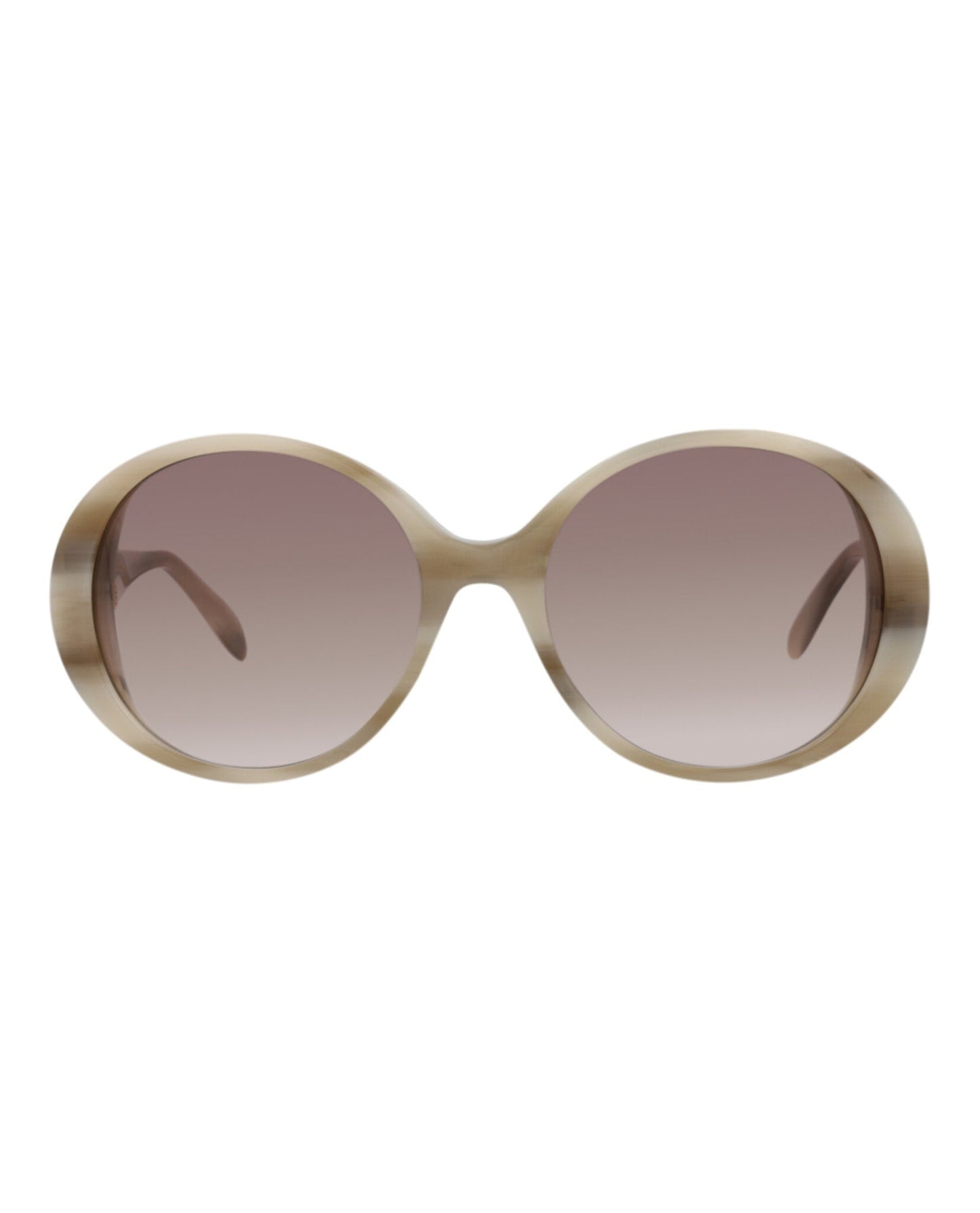 Alexander McQueen Womens Round/Oval Ivory Ivory Brown Fashion Designer Eyewear