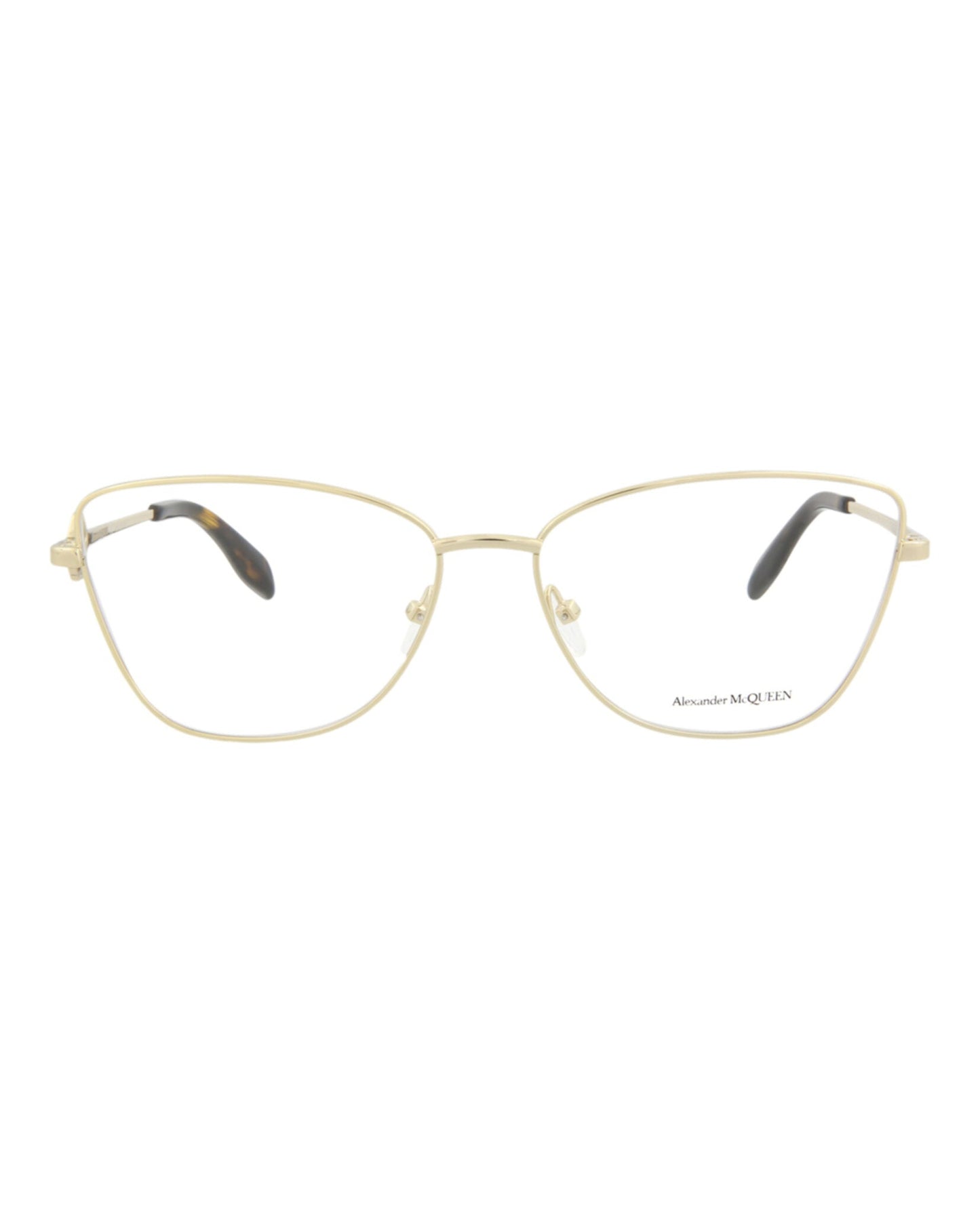 Alexander McQueen Womens Cat Eye Gold Gold Transparent Fashion Designer Eyewear
