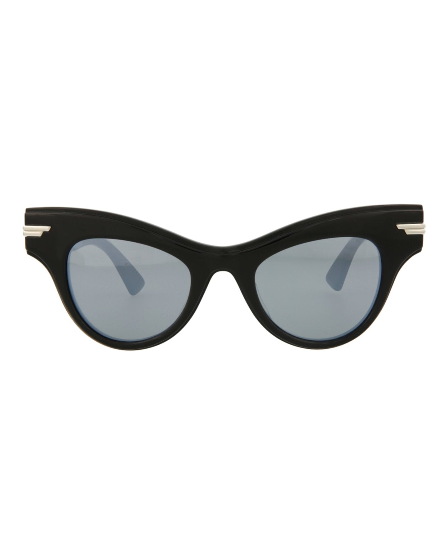 Bottega Veneta Womens Cat Eye Black Black Silver Fashion Designer Eyewear