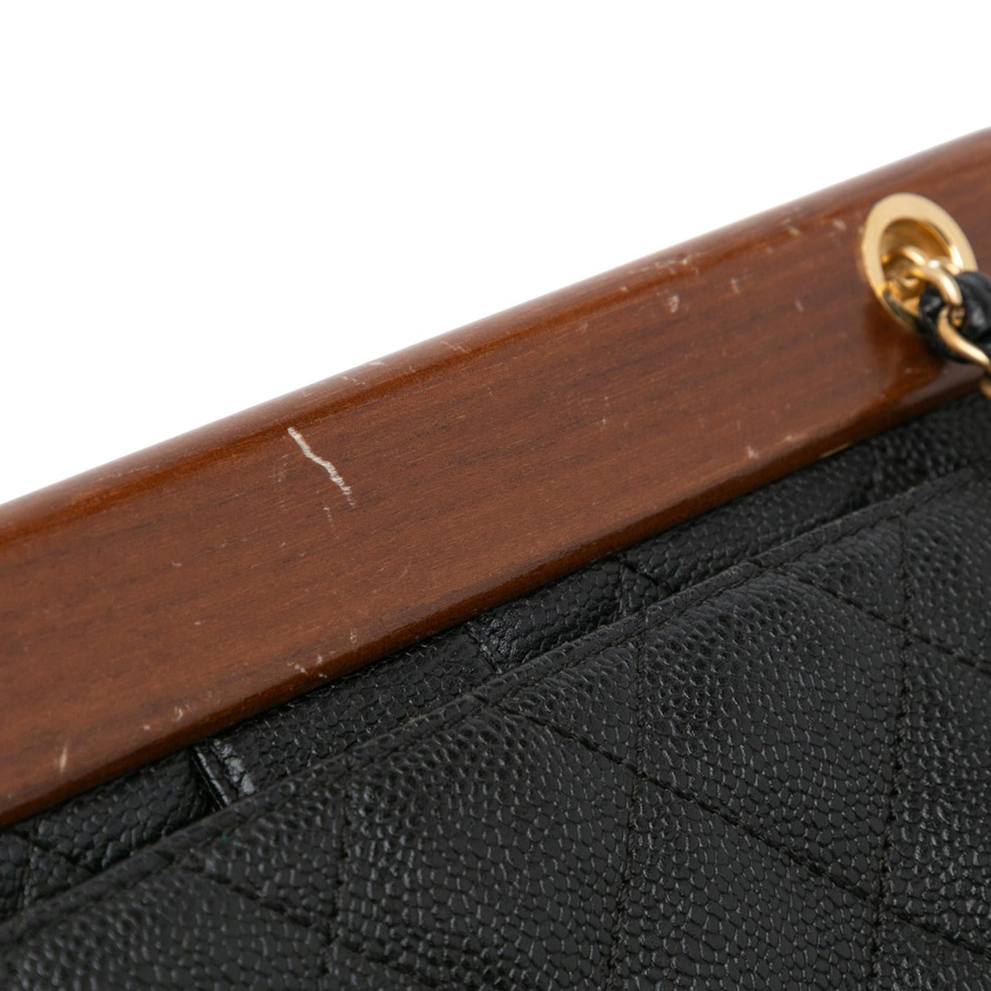 Chanel Quilted Caviar Wood Chain Shoulder Bag (SHG-mtEzPW)