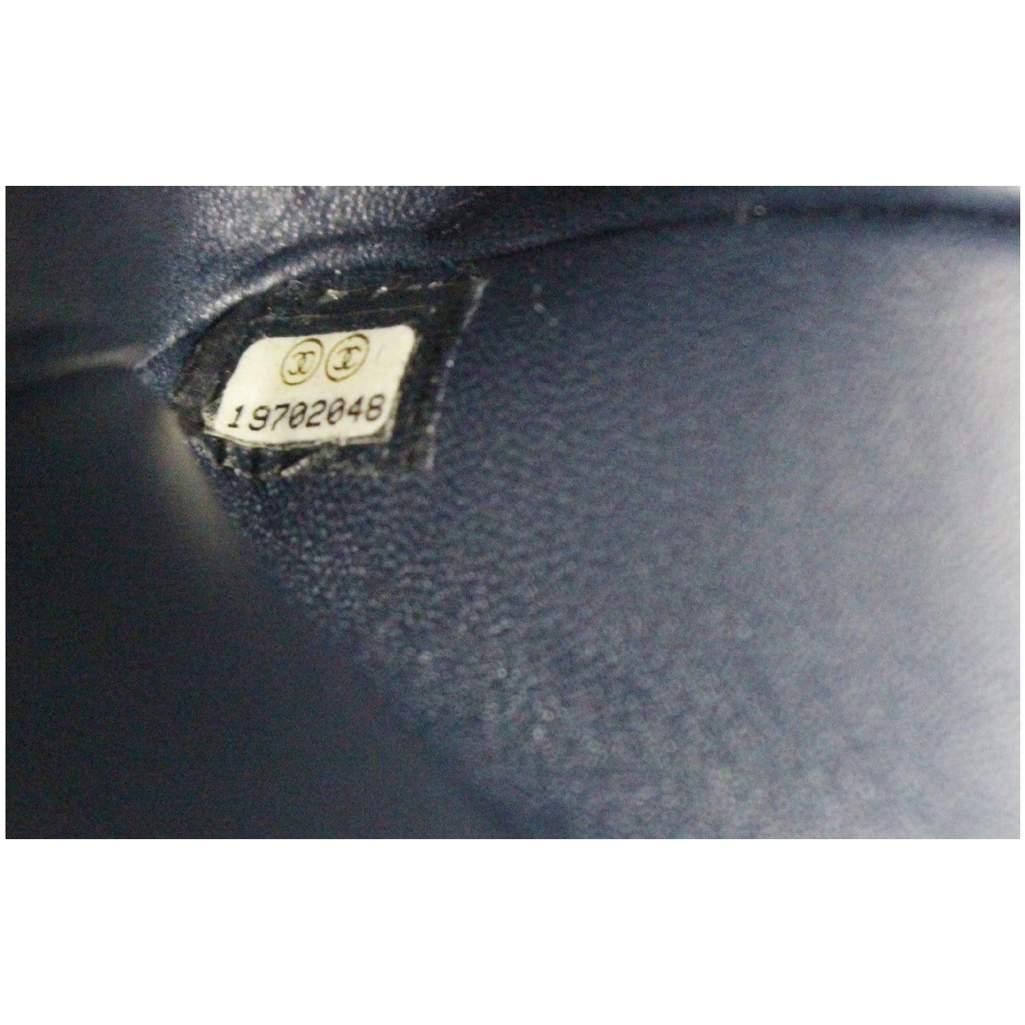 CHANEL Timeless Classic Double Flap Python Shoulder Bag Navy Blue