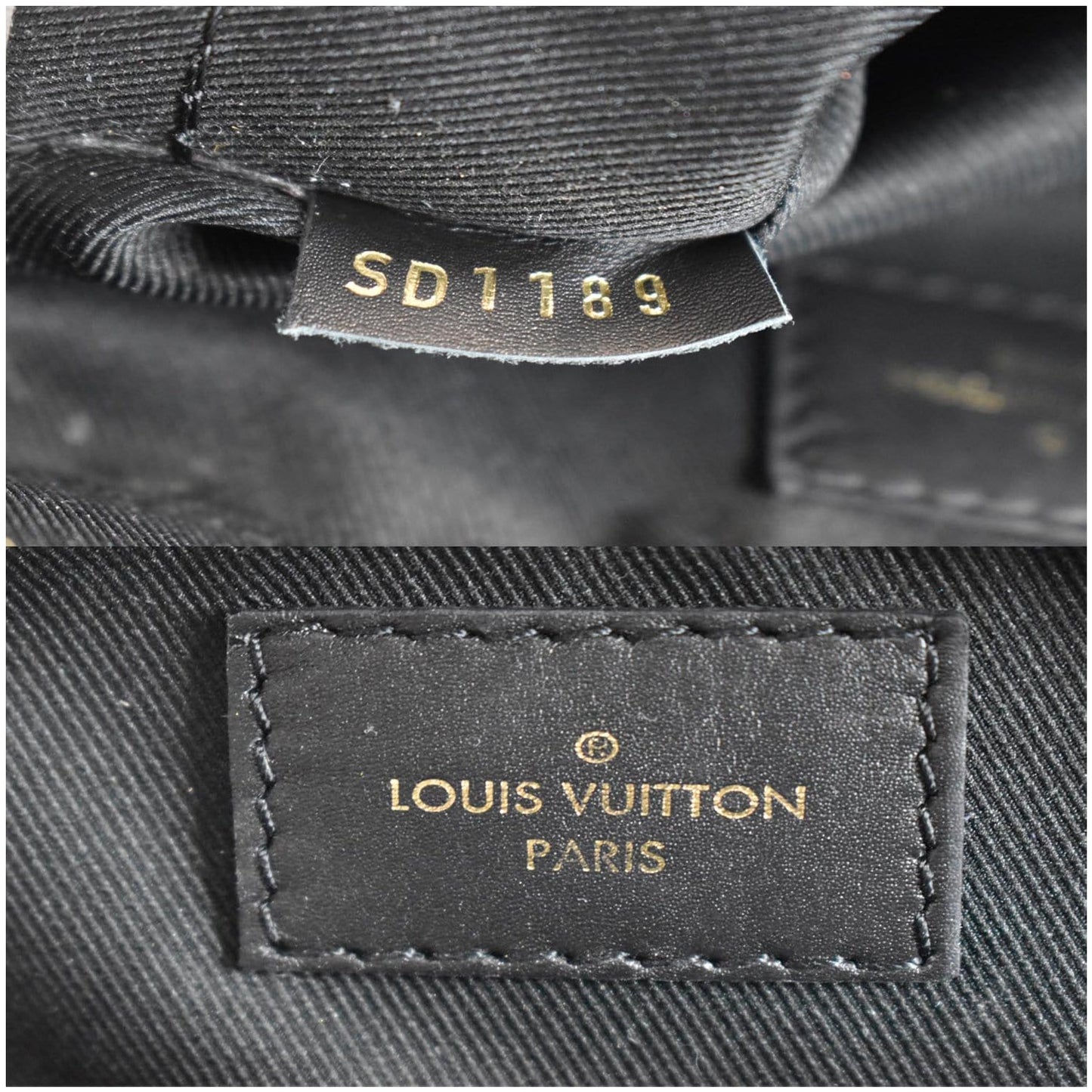 LOUIS VUITTON Saintonge Monogram Canvas Shoulder Bag Noir Black