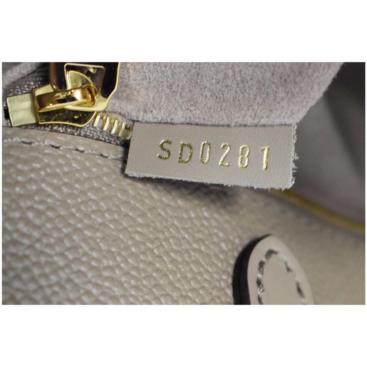 LOUIS VUITTON Onthego MM Monogram Empreinte Shoulder Bag Tourterelle