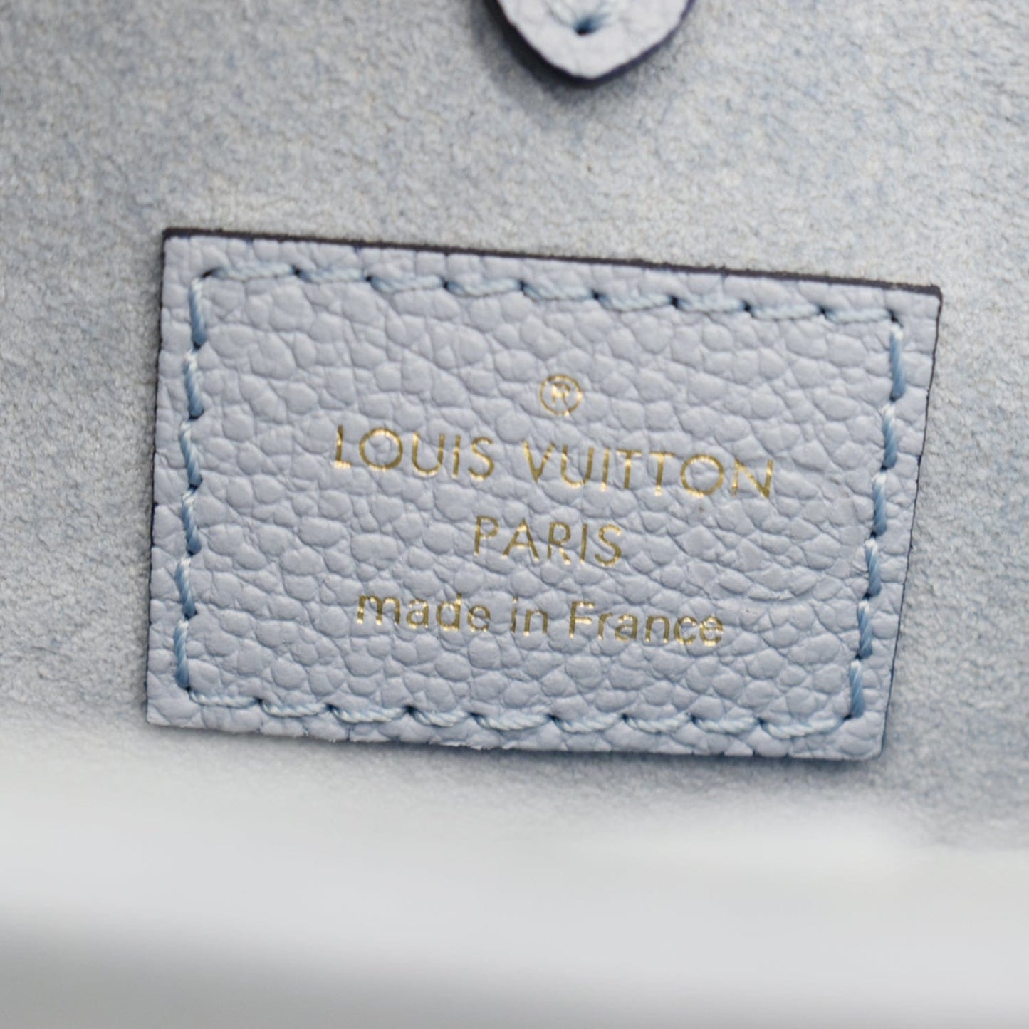 LOUIS VUITTON Onthego MM Giant Monogram Empreinte Tote Shoulder Bag Blue