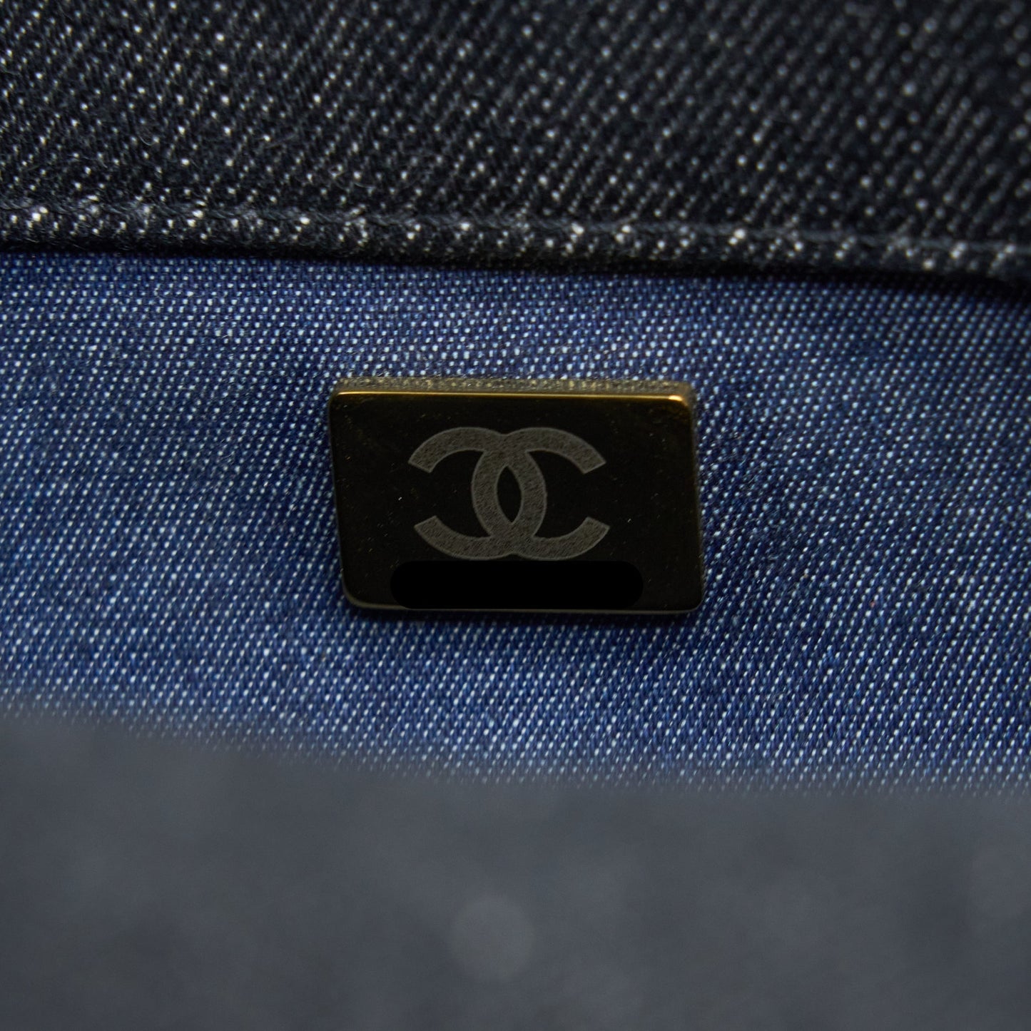 Chanel Flap Shoulder Bag with Giant Chain Denim Dark Blue Brushed (Microchip)