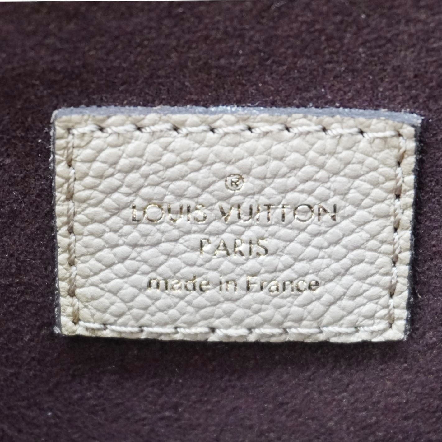 LOUIS VUITTON Neverfull MM Empreinte Leather Tote Shoulder Bag Beige