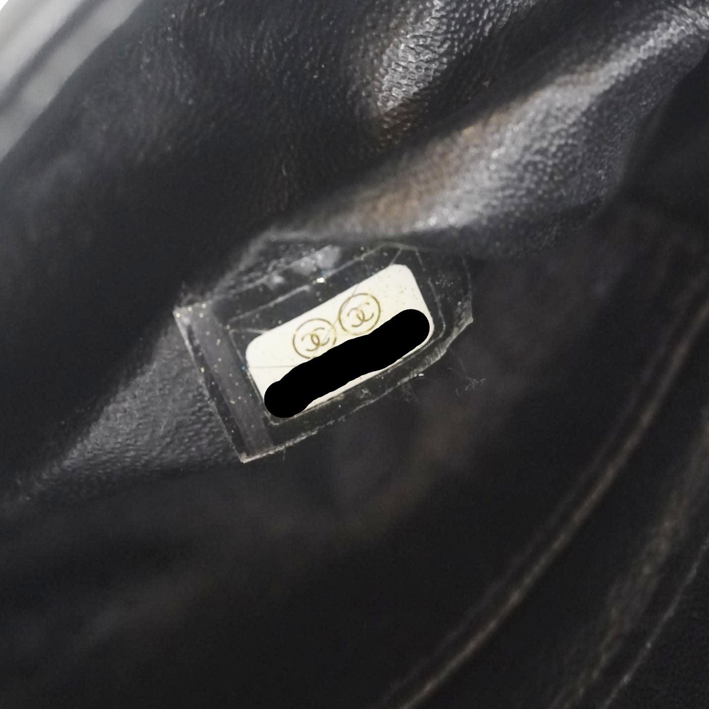 CHANEL CC Double Flap Quilted Leather Shoulder Bag Black