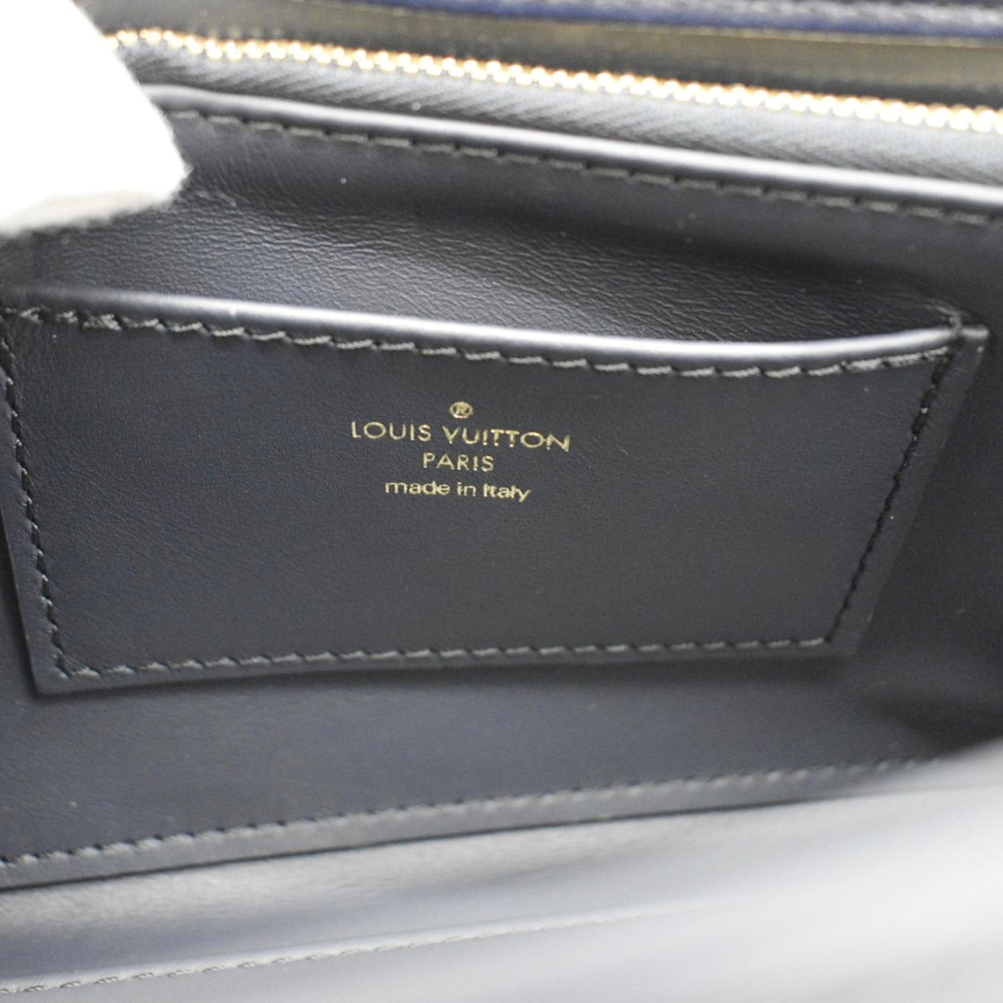 LOUIS VUITTON GO-14 MM Malletage Leather Shoulder Bag Navy Blue