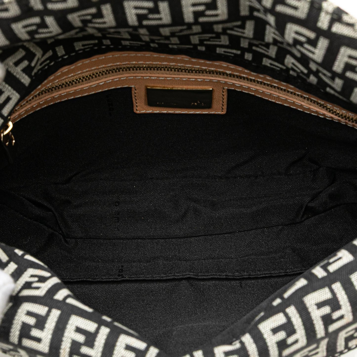 Fendi Zucchino Canvas Double Flap Shoulder Bag