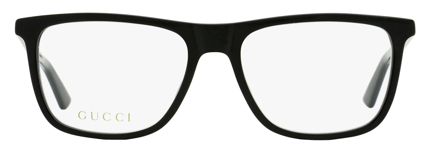 Gucci Classic Rectangular Eyeglasses GG0691O 001 Black/Ruthenium 54mm
