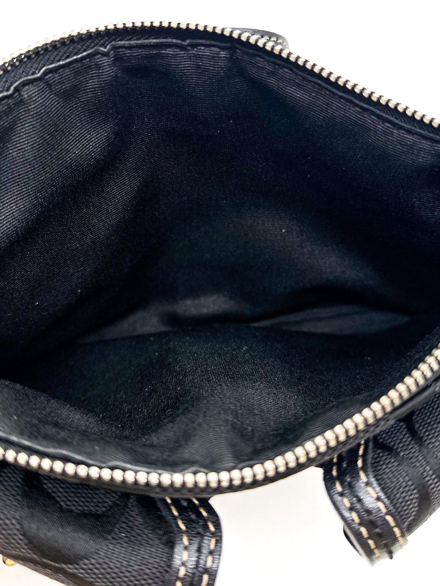 Coach Black Signature Jacquard Double Pocket Waist Bag