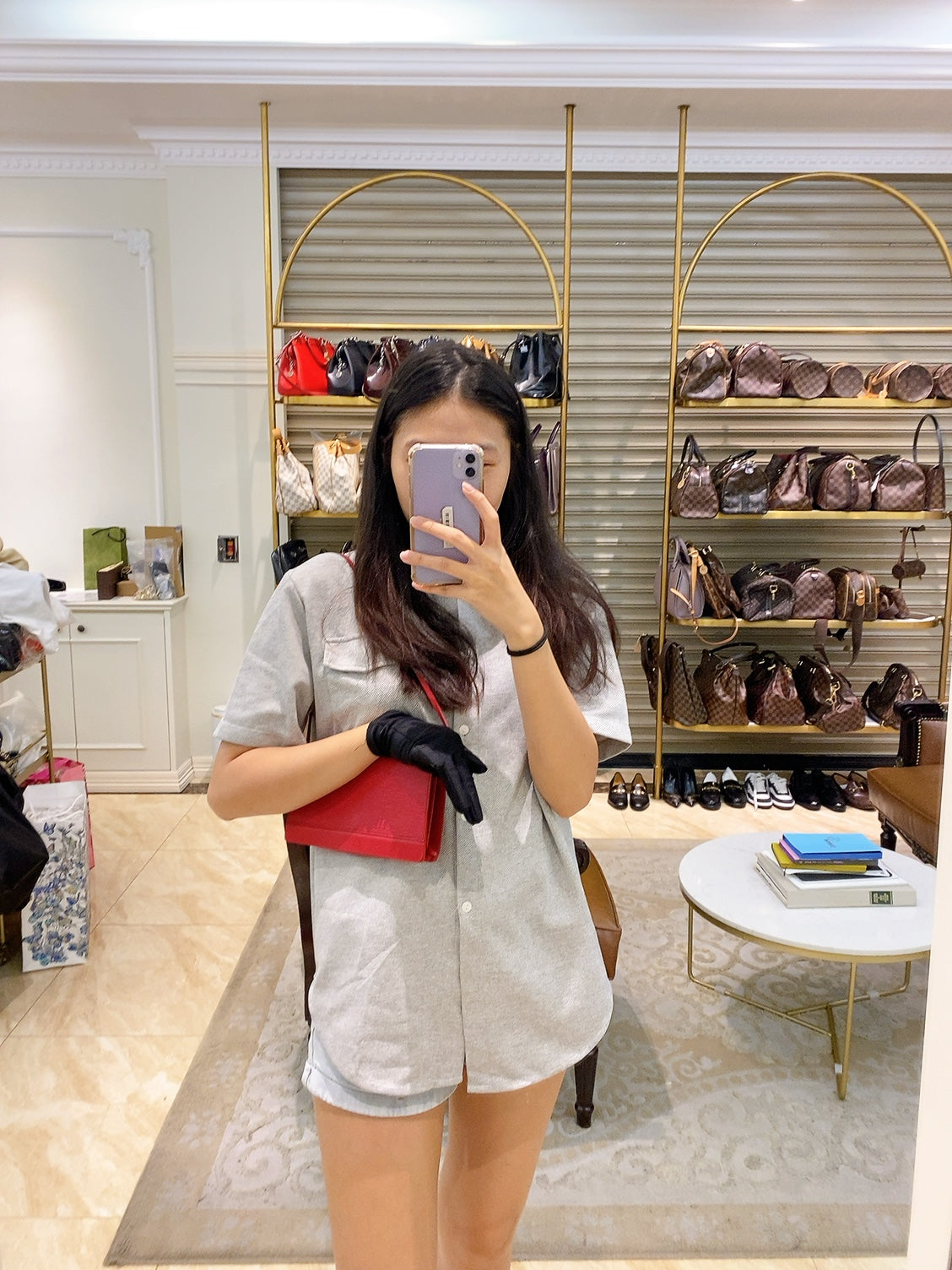 Louis Vuitton Epi Shoulder Bag in Red
