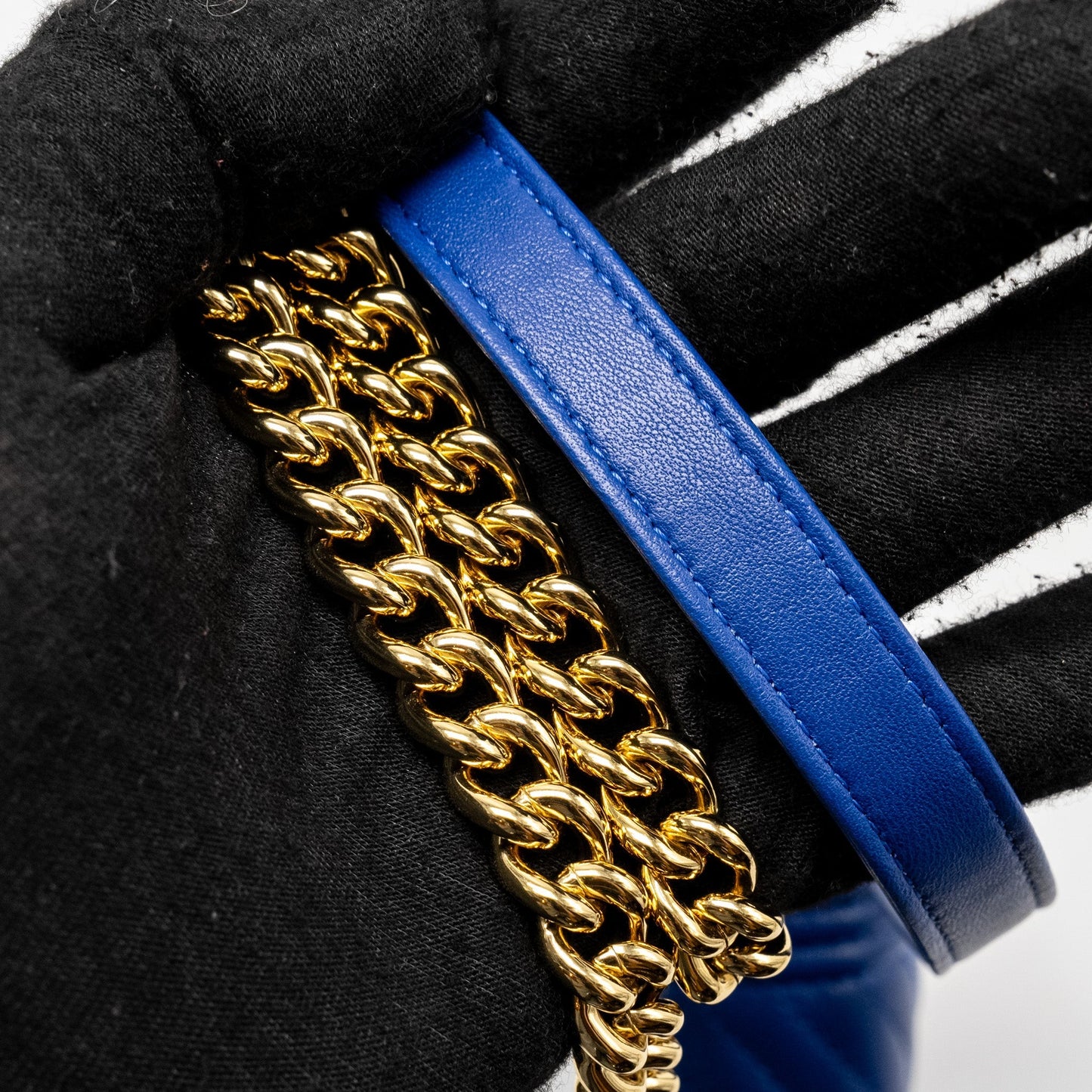 Chanel Boy Clutch with Chain Chervon Lambskin Blue