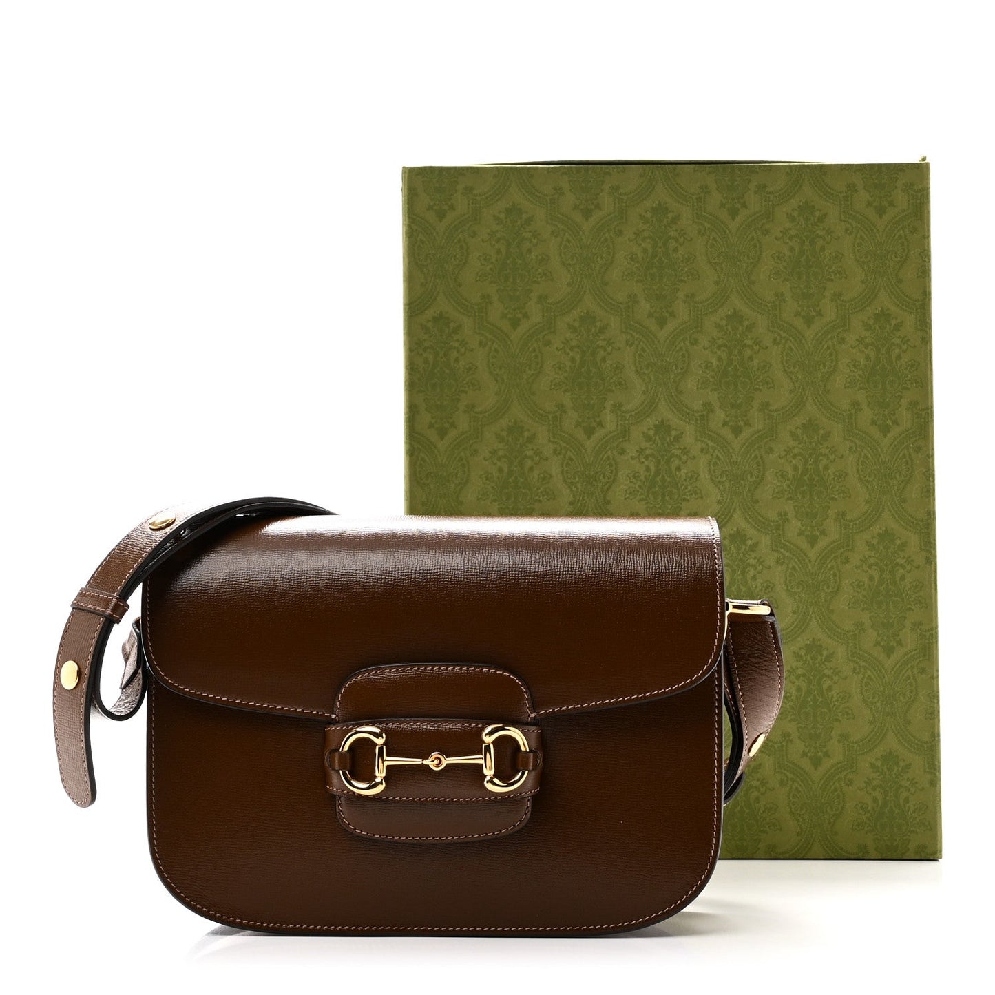 Azalea Calfskin Horsebit 1955 Shoulder Bag Brown Sugar