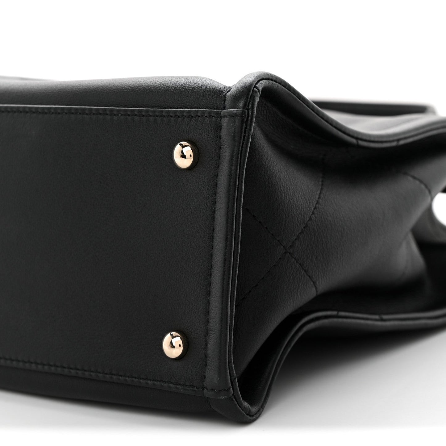 Calfskin CC Zipped Shopping Tote Black