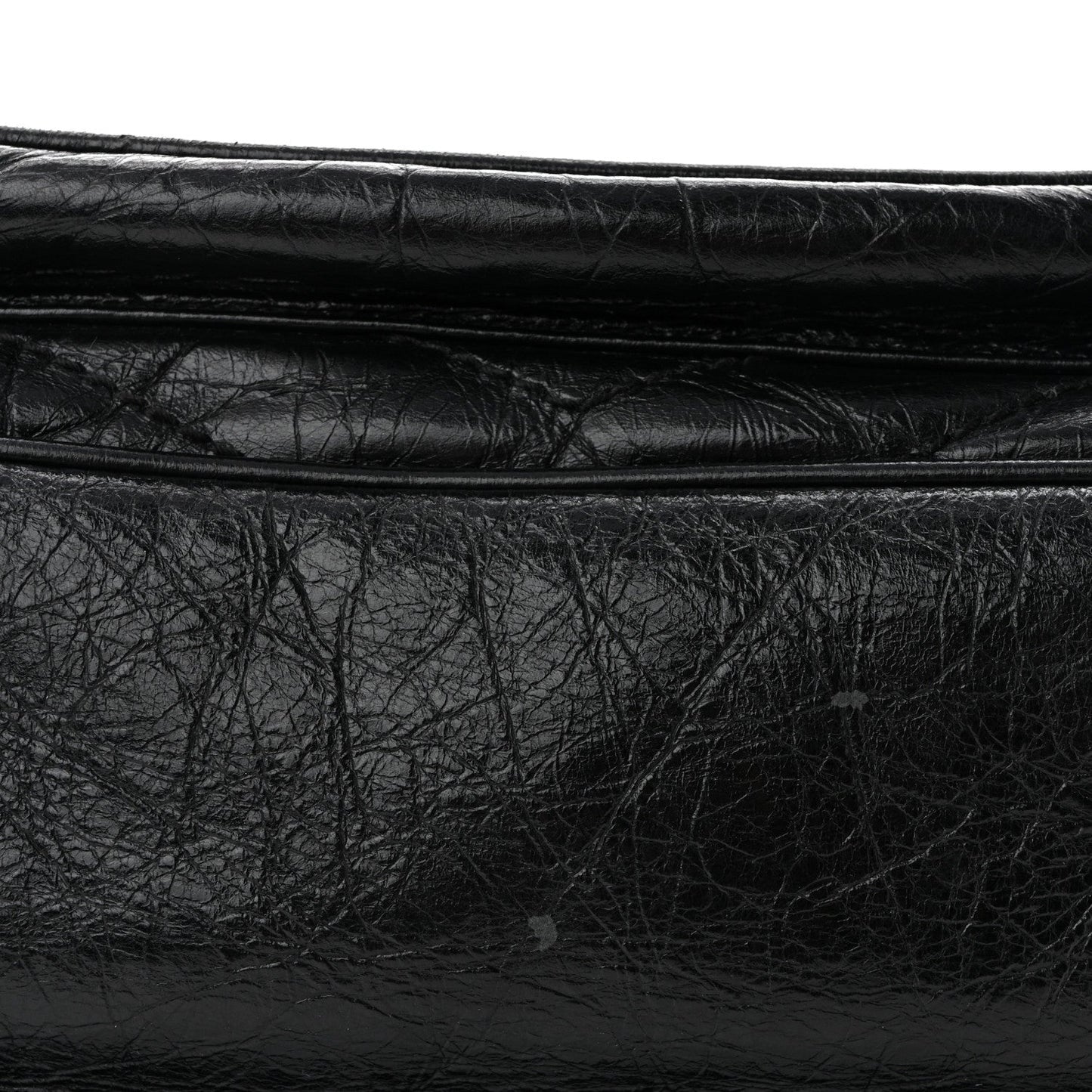 Crinkled Calfskin Matelasse Monogram Medium Niki Chain Satchel Black