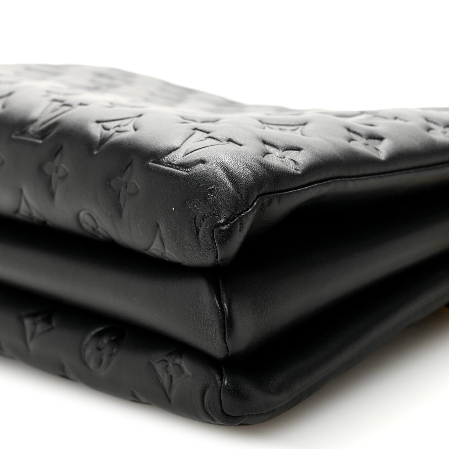 Lambskin Embossed Monogram Coussin MM Black