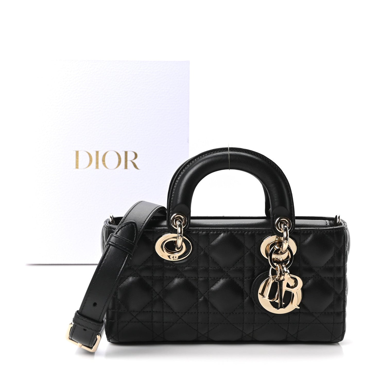 Lambskin Cannage Small Lady D-Joy Black
