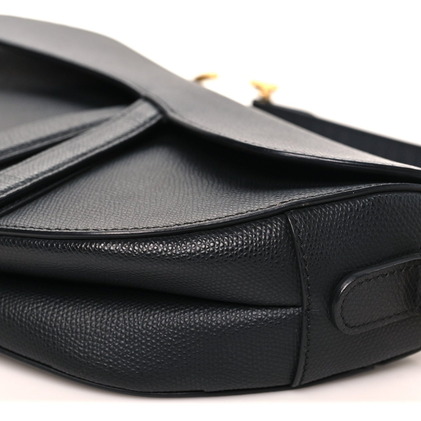 Grained Calfskin Saddle Bag Black