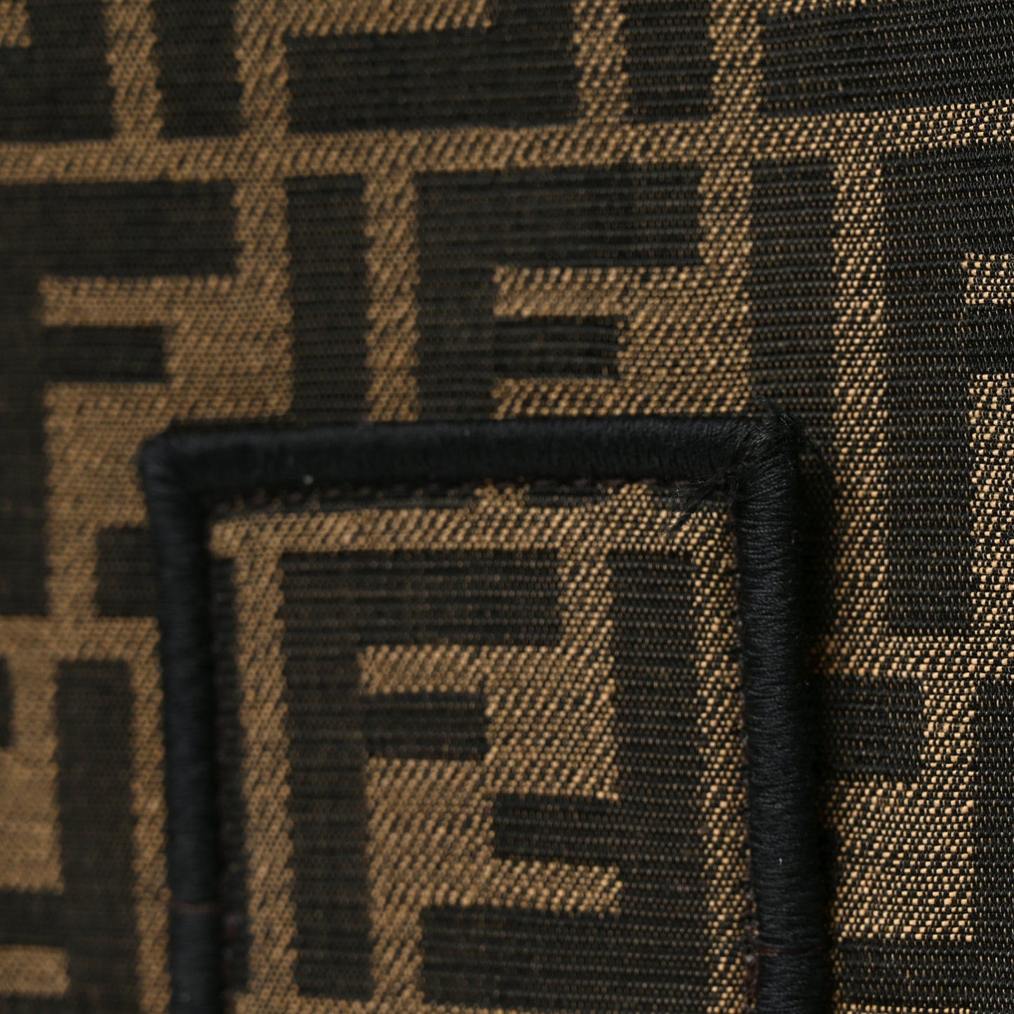 Fabric Jacquard FF 1974 Large Baguette Tobacco Moro Black
